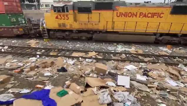 ABD'nin Los Angeles şehrinde kargo trenleri yağmalanıyor!