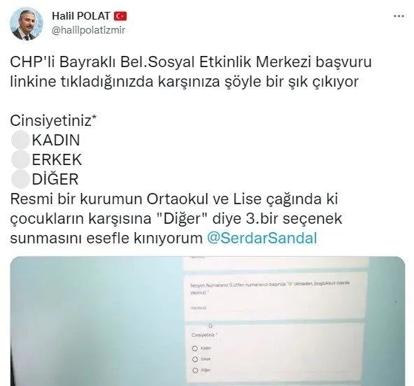 CHP’li Bayraklı Belediyesi'nden cinsiyet skandalı! Öğrencilerine üç seçenek: Erkek, kadın, diğer!-5