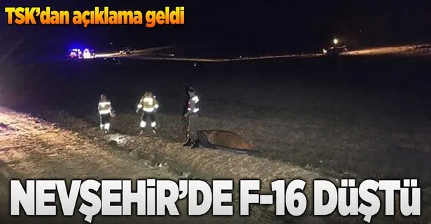 Nevşehir'de F-16 düştü