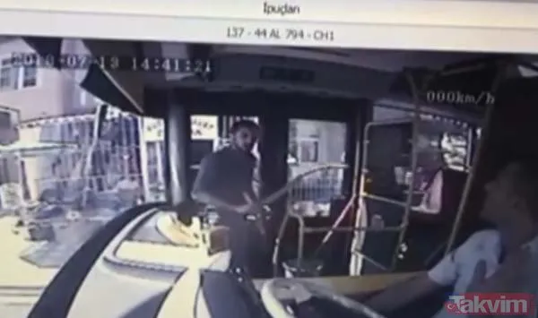 Malatya’da otobüs şoförüne satırla saldırdı
