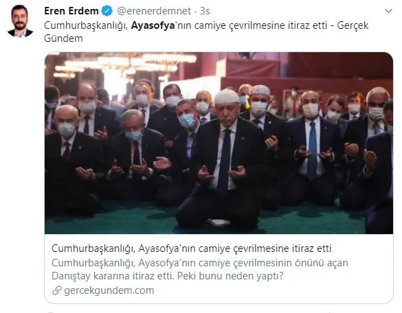 ODA TV, TELE1, Halk TV ve Birgün gazetesinin Ayasofya yalanı ortaya çıktı! CHP yandaşı çamur medyasının yalanını Cumhurbaşkanlığı ifşa etti-8