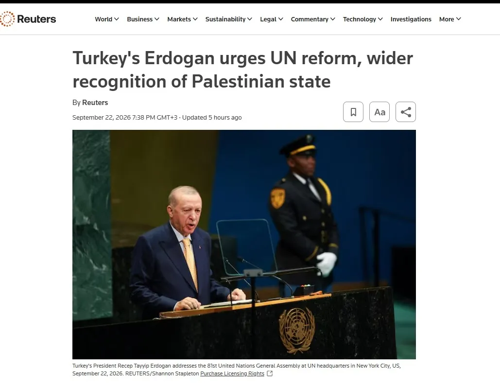 Başkan Erdoğan’ın BM konuşması dünya basınında: Gazze, Kıbrıs, Keşmir ve aile mesajları öne çıktı-8
