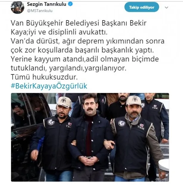 Sezgin Tanrıkulu, PKK'ya çalışan HDP'li belediye başkanı Bekir Kaya'ya sahip çıktı-1