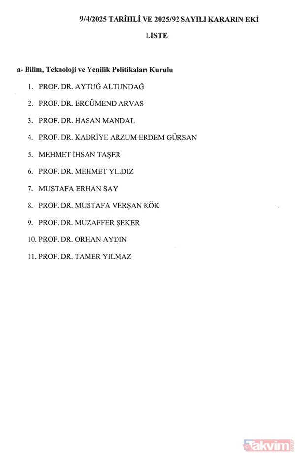 10 ayrı kurula 140 isim | Cumhurbaşkanlığı politika kurulları üyeleri belli oldu! Karar Resmi Gazete'de! Listede Orhan Gencebay da var - 3