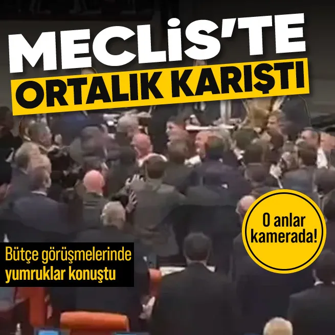 TBMMde bütçe görüşmelerinde ortalık karıştı: Vekiller yumruk yumruğa birbirine saldırdı!