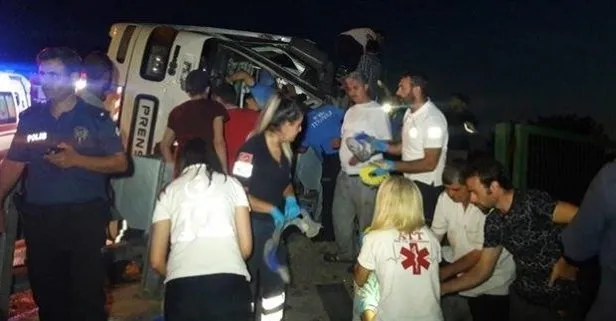 Bursa'da otobüs devrildi