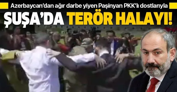 SON DAKİKA: Azerbaycan’ı yenemeyen Ermenistan’ın Başbakanı Paşinyan PKK yanlılarıyla omuz omuza