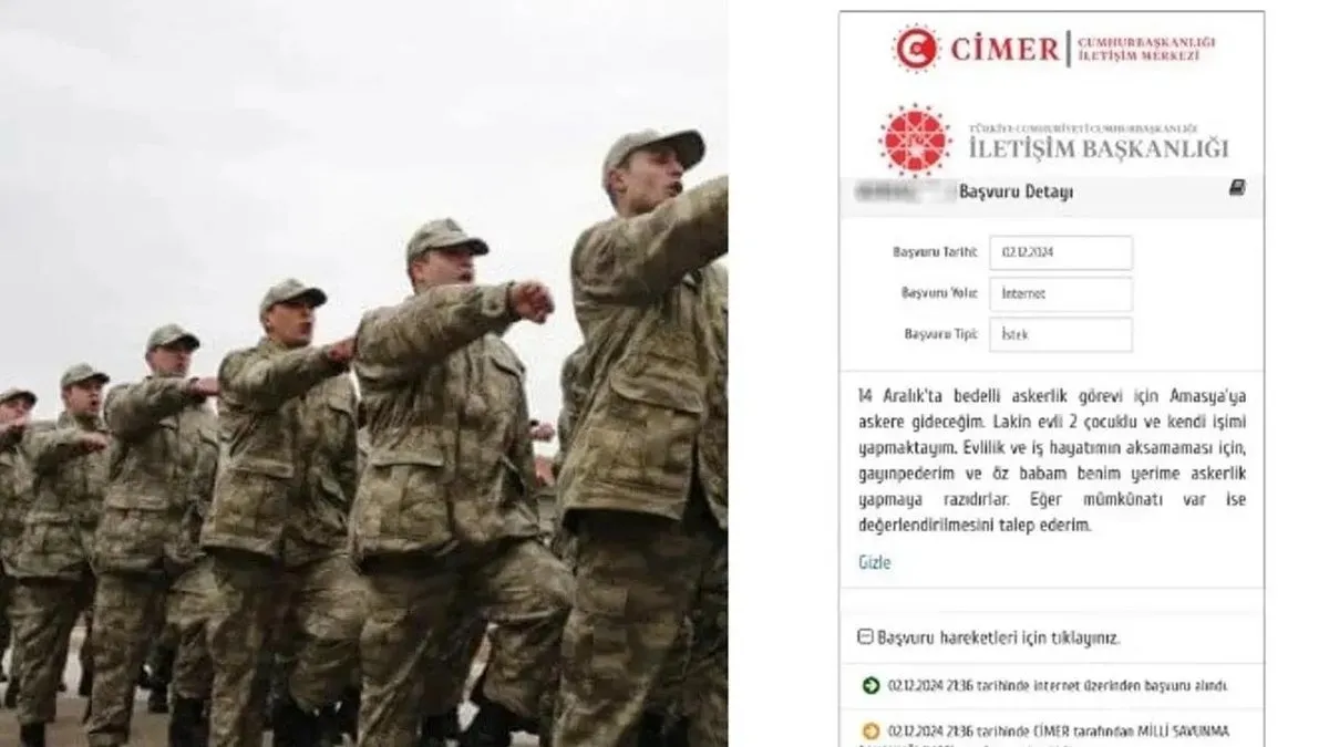 Cimer’e gelen ilginç mesaj “Yerime kayınpederim askerlik yapsın”