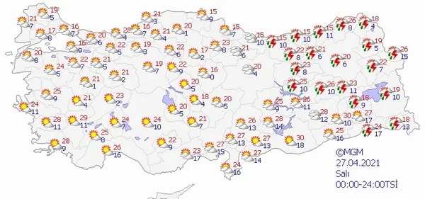 HAVA DURUMU | Bahar resmen geliyor! Meteoroloji haritalı tahmini yayınladı | 25-29 Nisan-13