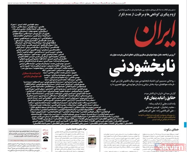 Uçak faciası İran basınına böyle yansıdı! İşte dünyayı sarsan görüntü - 11