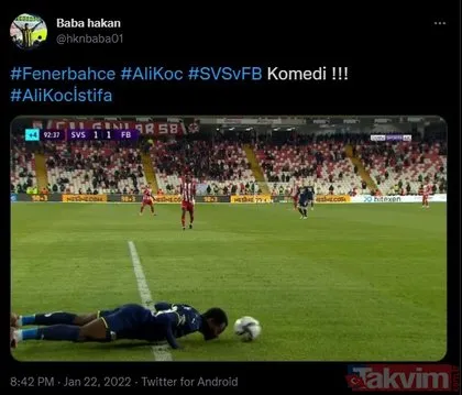 Fenerbahçe, Sivasspor ile 1-1 berabere kaldı taraftar isyan etti! #Alikoçistifa paylaşımları gündem oldu
