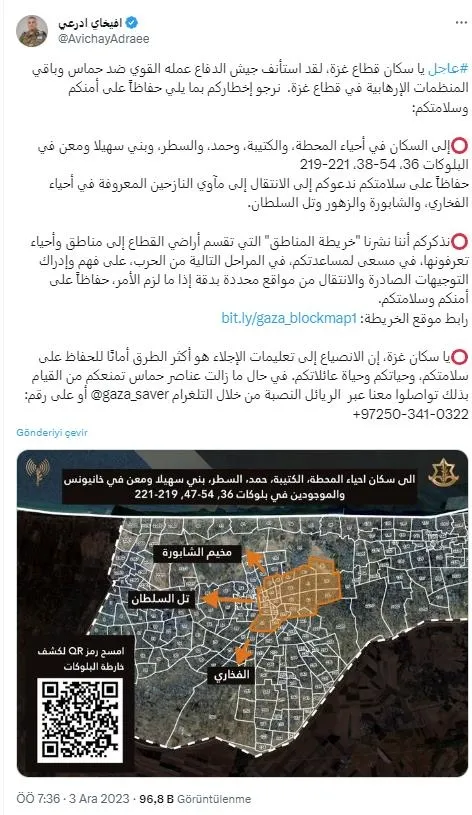 soykirimci-israilden-filistinlilere-qr-kodlu-surgun-gazzeyi-numaralandirdilar-bunun-adi-savas-oyunu-1701610309898.jpeg Soykırımcı İsrail’den Filistinlilere QR kodlu sürgün tuzağı! Gazze’yi numaralandırdılar: Bunun adı savaş oyunu-2