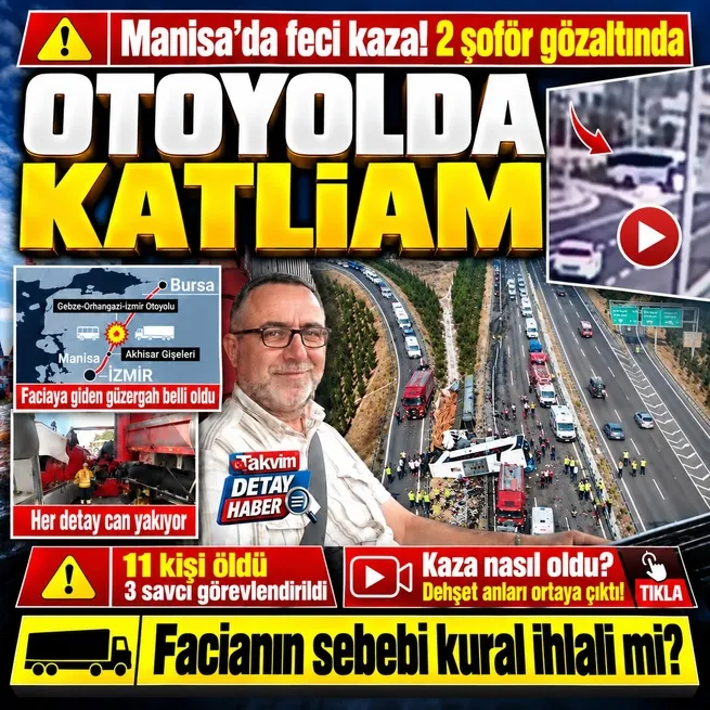 Manisada 11 kişinin öldüğü kazanın görüntüleri ortaya çıktı! Otobüs kavşağı kaçırıp geri gitti: 2 şoför gözaltında