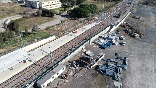 Sona yaklaşılan Halkalı-Gebze banliyö hattındaki çalışmalar havadan görüntülendi-4