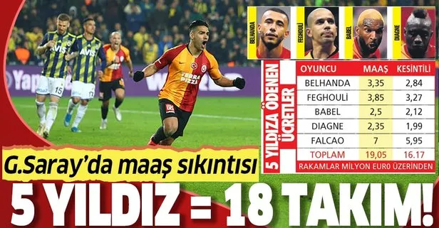 Galatasaray’da 5 yıldızın maaşı 18 takıma bedel!