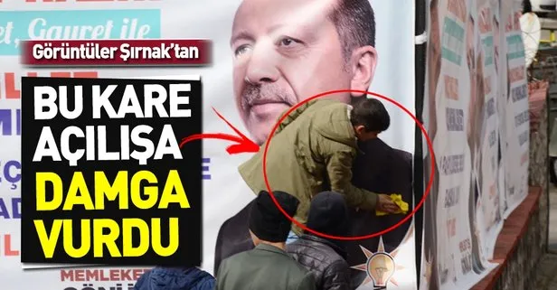 Şırnak’ta duygulandıran görüntü! 15 yaşındaki çocuk, Başkan Erdoğan’ın kirlenen afişini temizledi
