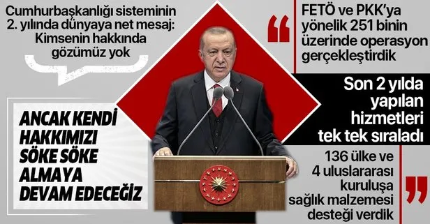 Son dakika: Başkan Erdoğan’dan Cumhurbaşkanlığı Hükümet Kabinesi İki Yıllık Değerlendirme Toplantısı’nda önemli açıklamalar