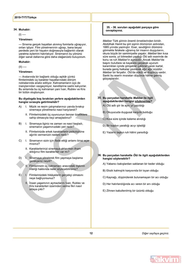 2019 YKS TYT soruları yayınlandı! İşte YKS TYT soruları ve cevap anahtarı... - 15