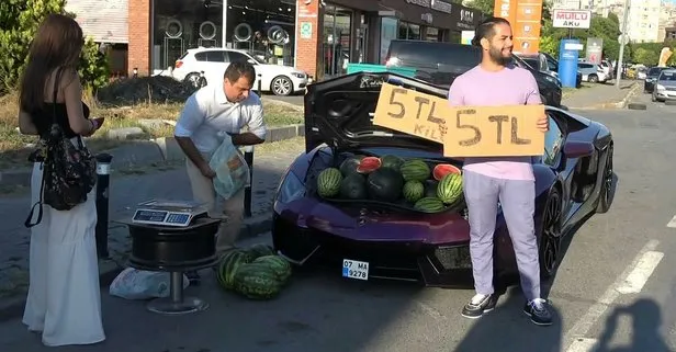 Lüks otomobilden karpuz satışı yapılması İranlı sürücüye pahalıya mal oldu: Trafikten men edildi