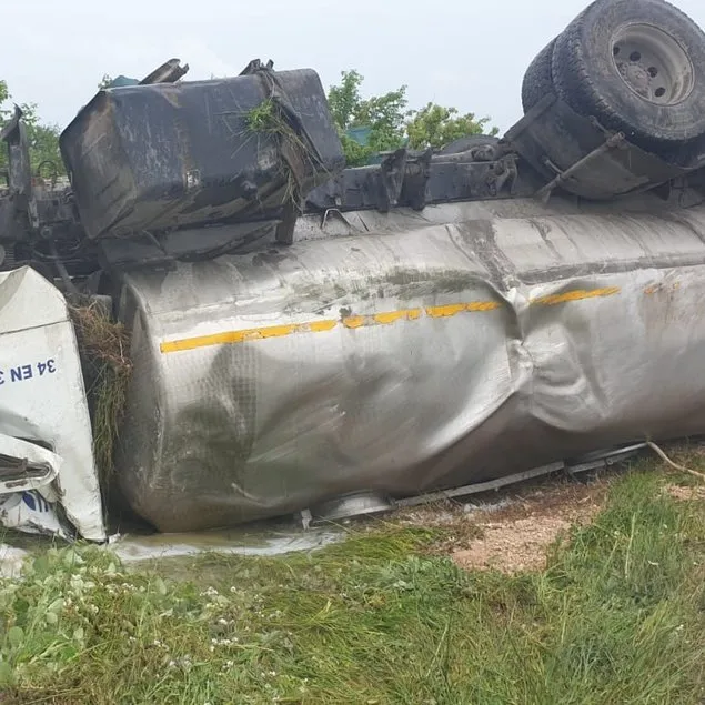 Kırklareli’nde feci kaza! Tanker devrildi