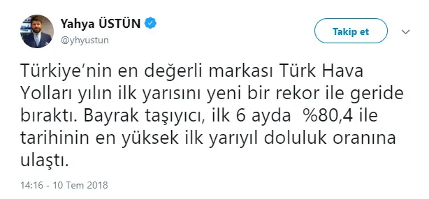 Türk Hava Yolları yine rekor kırdı-1