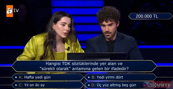 Kim Milyoner Olmak İster'de Kenan İmirzalıoğlu'ndan Yusuf Çim ve Feyza Sevil Güngör'ü pes ettiren 200 bin TL'lik 'TDK' sorusu - 2