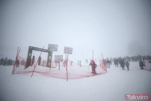 Uludağ'da yoğunluk! Kayak pistleri tıklım tıklım - 9