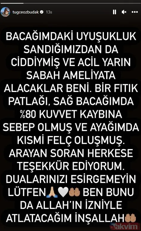 Kısmi felç geçirdi! Tuğçe Özbudak “Acil ameliyata alacaklar beni” deyip dua istedi! İşte son sağlık durumu! Adanalı’nın Pınar’ıydı... - 5