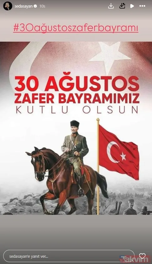Ünlü isimlerden 30 Ağustos Zafer Bayramı’na özel paylaşımlar! Esra Erol, Müge Anlı, Seda Sayan... - 8