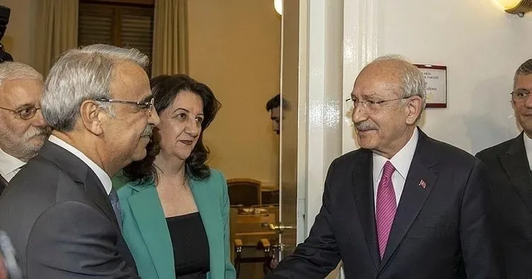 Soldan sağa sırasıyla: HDP'li Mithat Sancar, HDP'li Pervin Buldan ve Kemal Kılıçdaroğlu