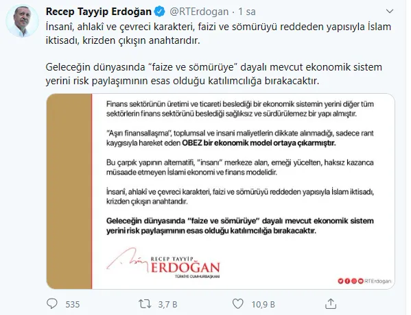 Başkan Erdoğan'dan İslam Ekonomisi ve Finansı Konferansında önemli açıklamalar-1