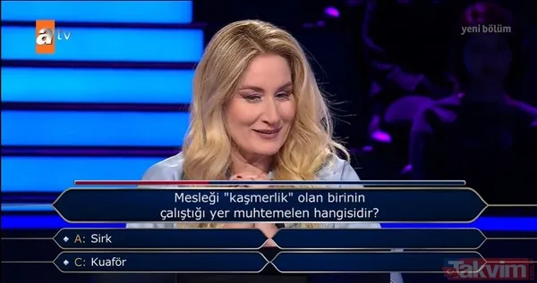 Kim Milyoner Olmak İster'de Kenan İmirzalıoğlu sordu: Mesleği 'Kaşmerlik' olan biri nerede çalışır? - 3