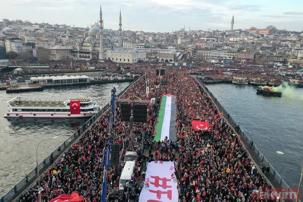 Galata'dan şehitlerimiz ve Filistin için dünyaya haykırış... İsimleri tek tek okundu | Tarihi günden tarihi kareler! - 29