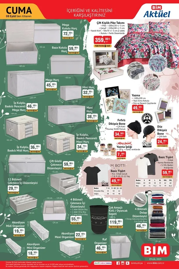 1694149663551.jpg 4 parça 3 bin TL'den az fiyata satılıyor! Çeyiz paketi almak isteyen BİM'e koşsun! Pike takımı 359 TL, hurç 18 TL, ütü 735 TL, tencere...-2