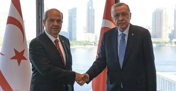 Başkan Recep Tayyip Erdoğan KKTC Cumhurbaşkanı Tatar ile Türkevi’nde bir araya geldi