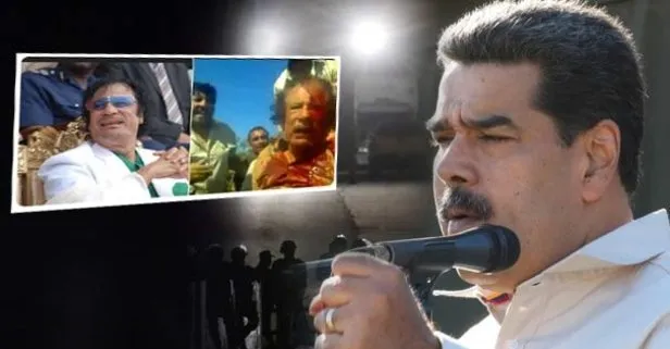 Maduro'ya Kaddafi fotoğrafıyla tehdit!