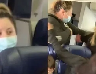 Uçakta maskeni düzgün tak kavgası! Kadın yolcu dehşet saçtı
