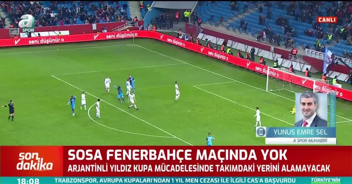 Son Dakika Sosa Dan Trabzonspor A Kotu Haber Yildiz Isim Fenerbahce Karsisinda Forma Giyemeyecek Takvim
