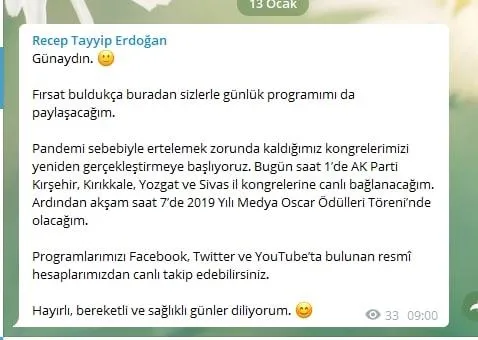 BiP ve Telegram'a katılan Başkan Erdoğan'dan yeni paylaşım-2