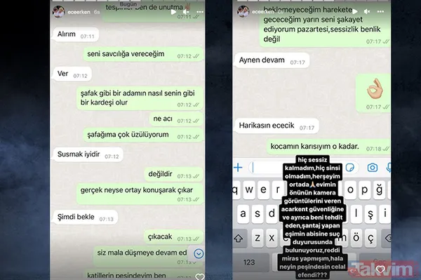 Ece Erken öldürülen eşi Şafak Mahmutyazıcıoğlu’nun kardeşi tarafından tehdit edildiğini açıkladı! Mesajları tek tek ifşa etti - 10