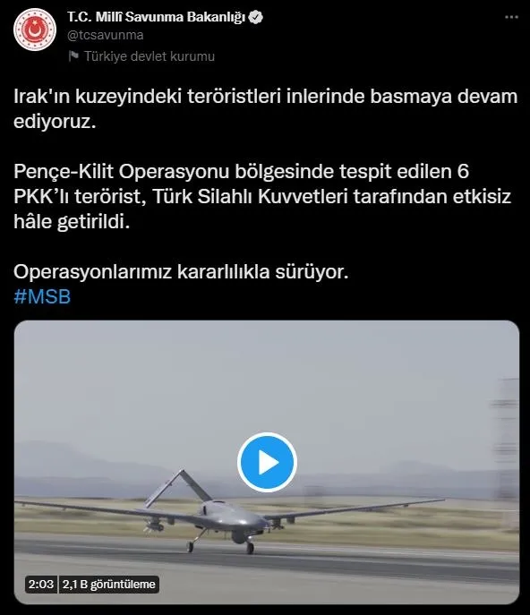 PKK'ya bir darbe daha: Pençe Kilit Operasyonu'nda 6 terörist etkisiz hale getirildi-1