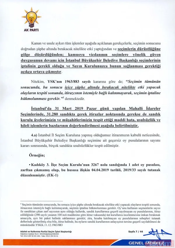 Kadıköy 2. İlçe Seçim Kurulu'nun 2075 Nolu Sandığında, Sandık Kurulu Başkanı Tarafından İki Farklı İstanbul Büyükşehir Belediye Başkanlığı Sandık Sonuç Tutanağı...