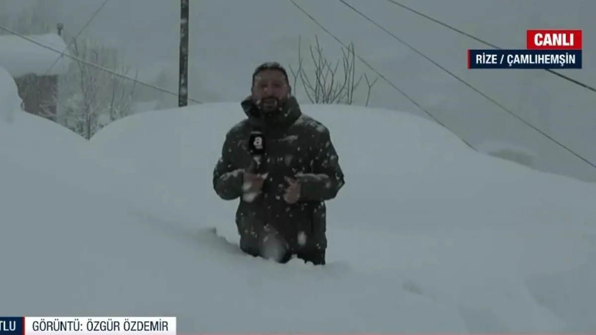 Rize Ayder'de yoğun kar yağışı