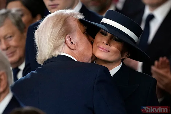 Görüntüler gündem oldu! Donald Trump şapka yüzünden eşi Melania'yı öpemedi - 6