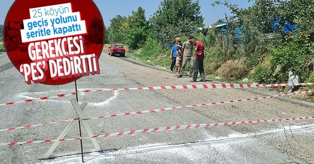 Zonguldak’ta film gibi olay! 25 köyün geçiş yoluna şerit çekti! Gerekçesi pes dedirtti