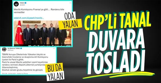 CHP’li Mahmut Tanal ve Oda TV’nin TBMM Komisyonu üyelerine Fransa’da randevu verilmedi iddiası yalan çıktı!