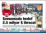Savunmada hedef 2.5 milyar $ ihracat