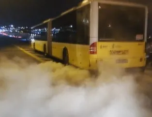 Metrobüste yangın paniği!