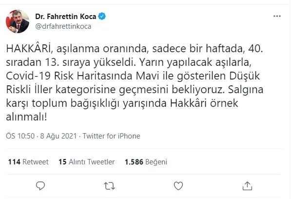 Son dakika: Sağlık Bakanlığı 8 Ağustos 2021 koronavirüs vaka, vefat ve aşı tablosunu duyurdu-4
