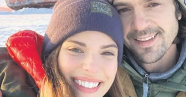 Larissa ile Burak Gacemer çiftinden eksi 11 derece soğukta aşk pozu